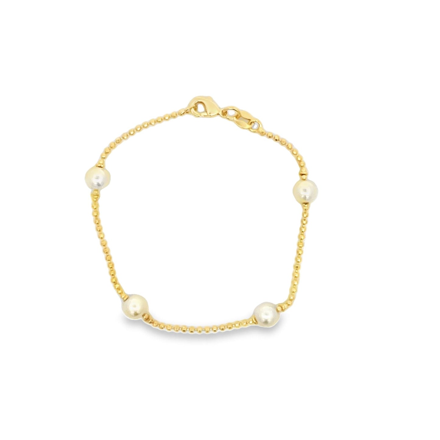 White Pearl Beaded Bracelet (I98)