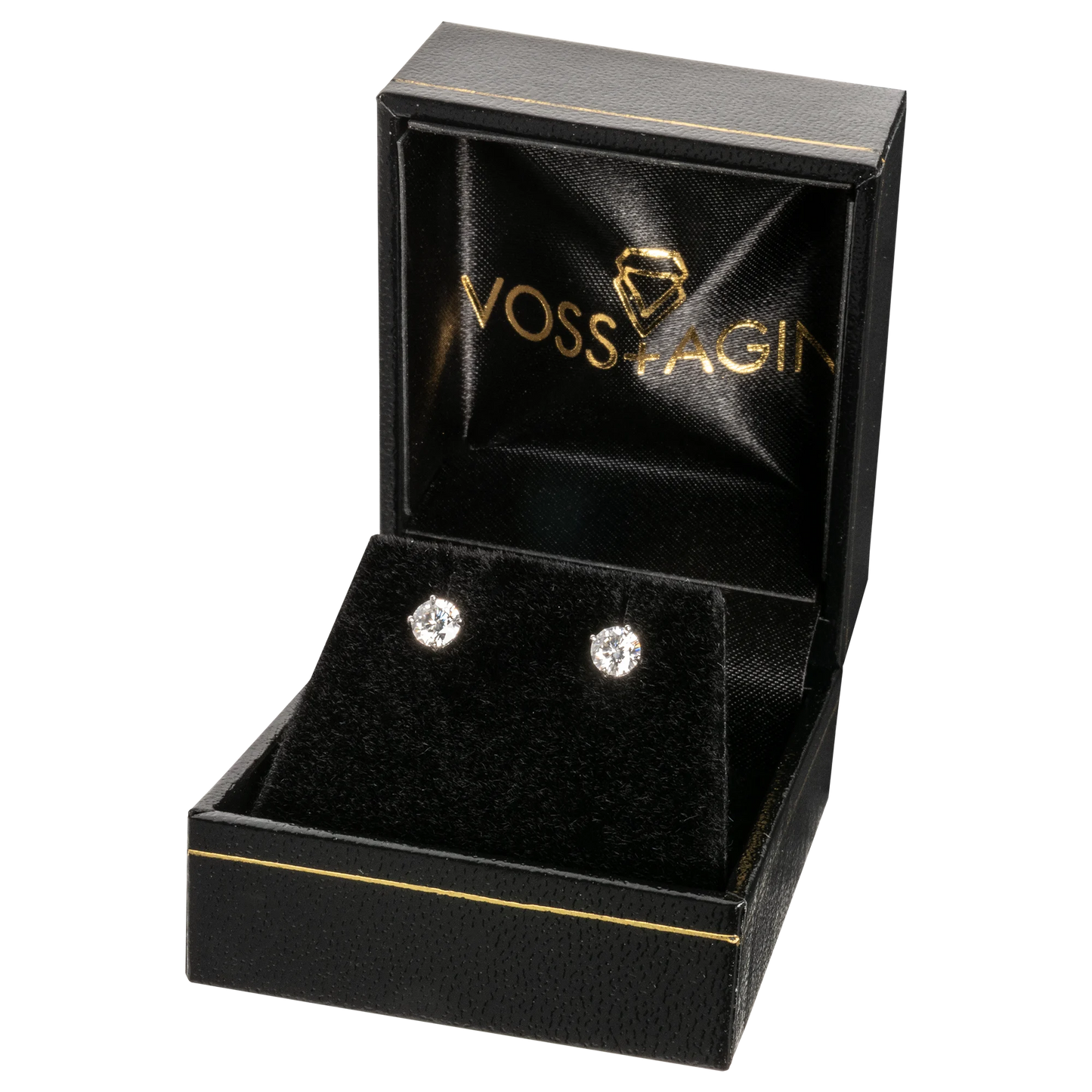 1.00 CTW Lab Grown G/VS Diamond Stud Earrings in 14k Gold Overlay - AGI Certified