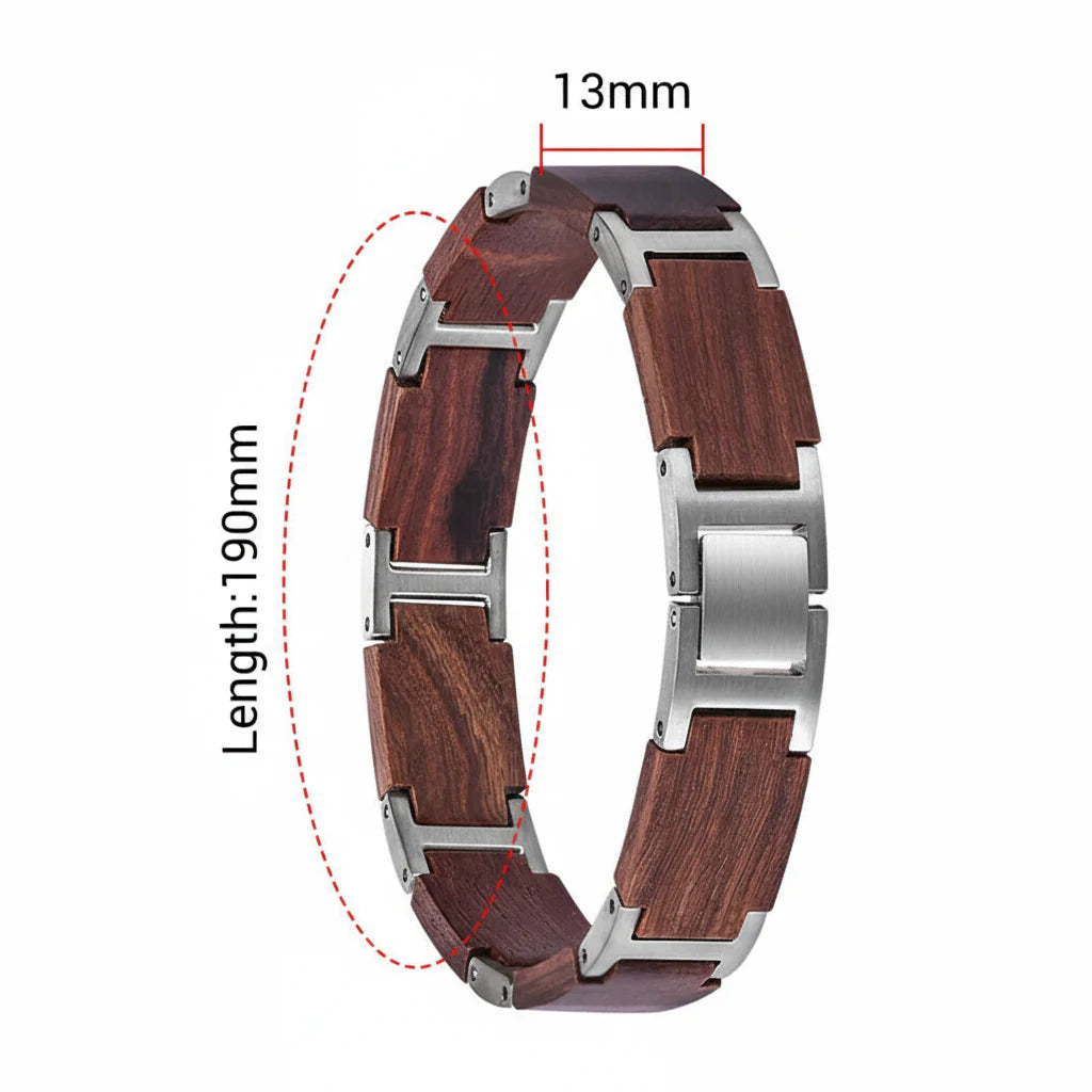 Wooden Men's Link Bracelet Fashion Stainless Steel Charm Man Bracelets