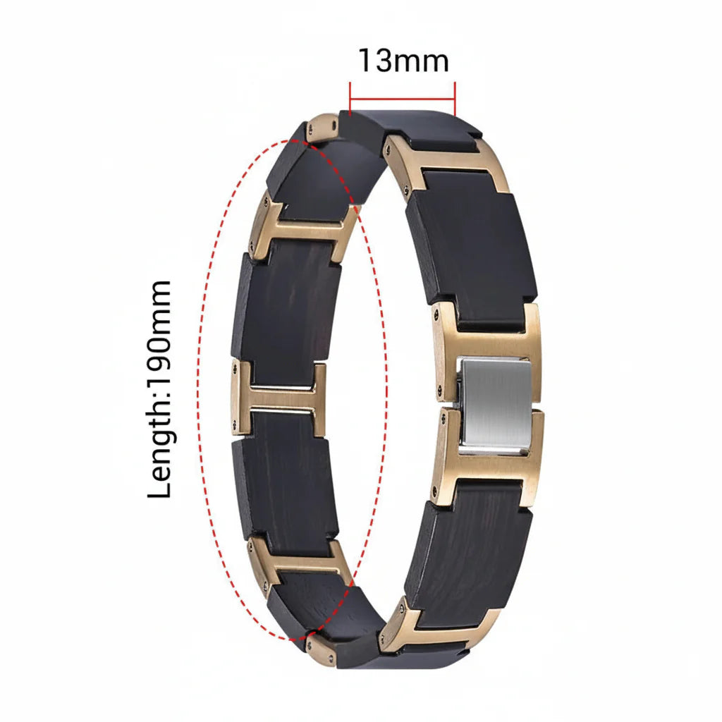 Wooden Men's Link Bracelet Fashion Stainless Steel Charm Man Bracelets