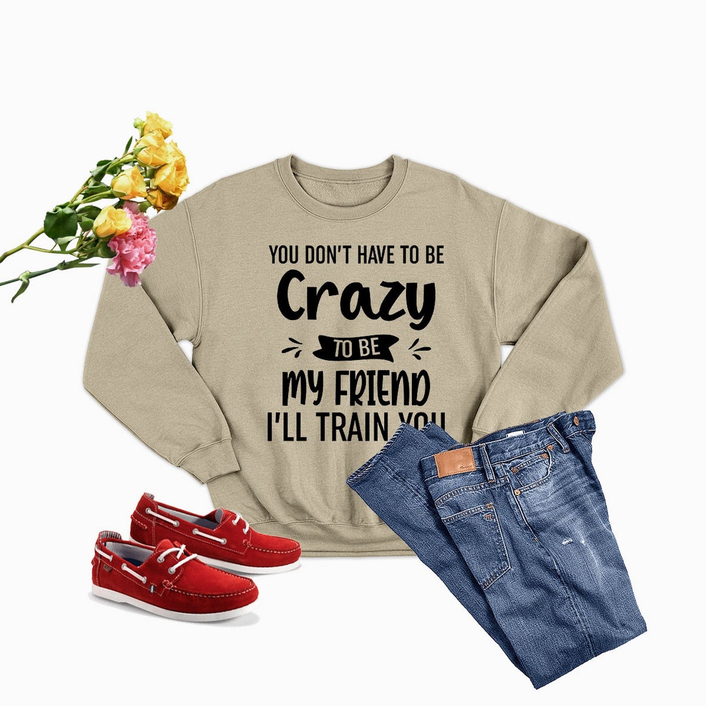 You Don't Have To Be Crazy To Be My Friend Ill Train Sweat Shirt