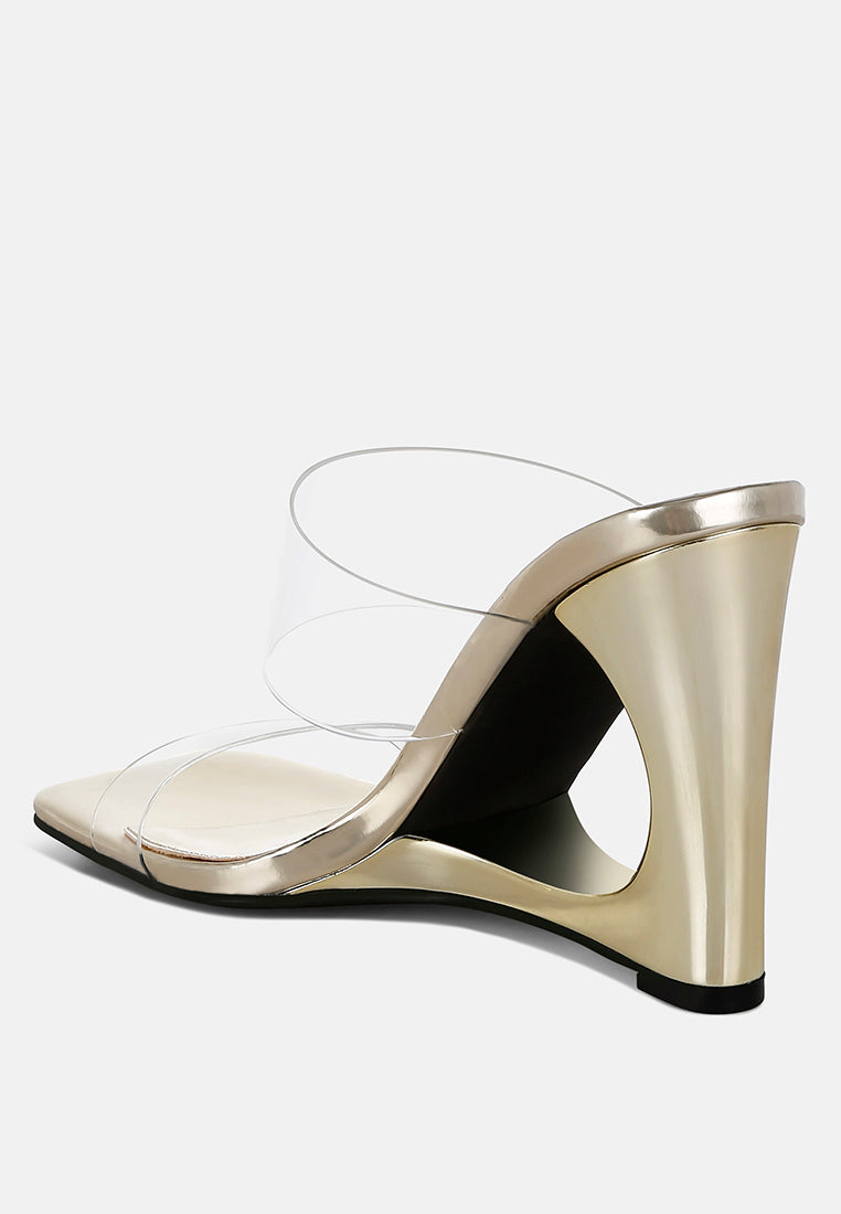 Zelene Fantasy Wedge Heel Clear Sandals