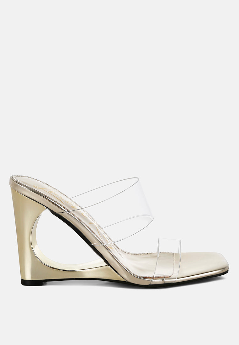 Zelene Fantasy Wedge Heel Clear Sandals