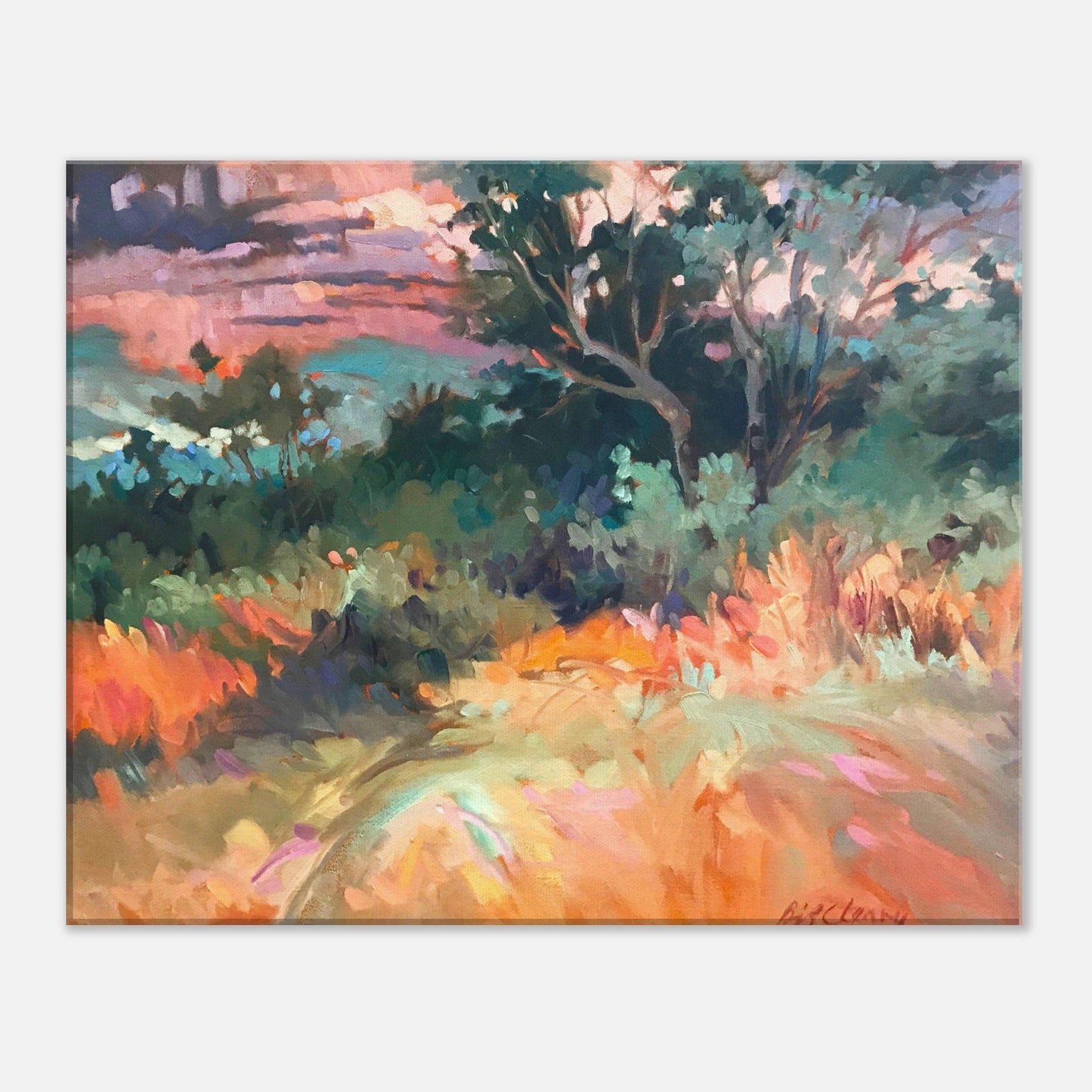 'Blush of Dawn' Landscape I 16x20 inch Art Print on Canvas I Original Artwork by American Artist Barbara Cleary