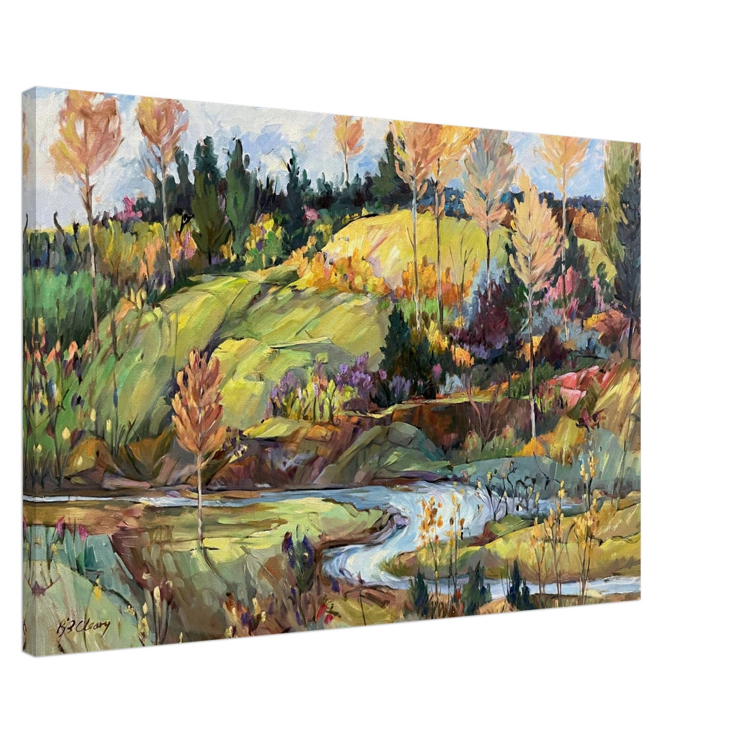 'Golden Hills' Landscape I 24x36 inch Art Print on Canvas I Original Artwork by American Artist Barbara Cleary