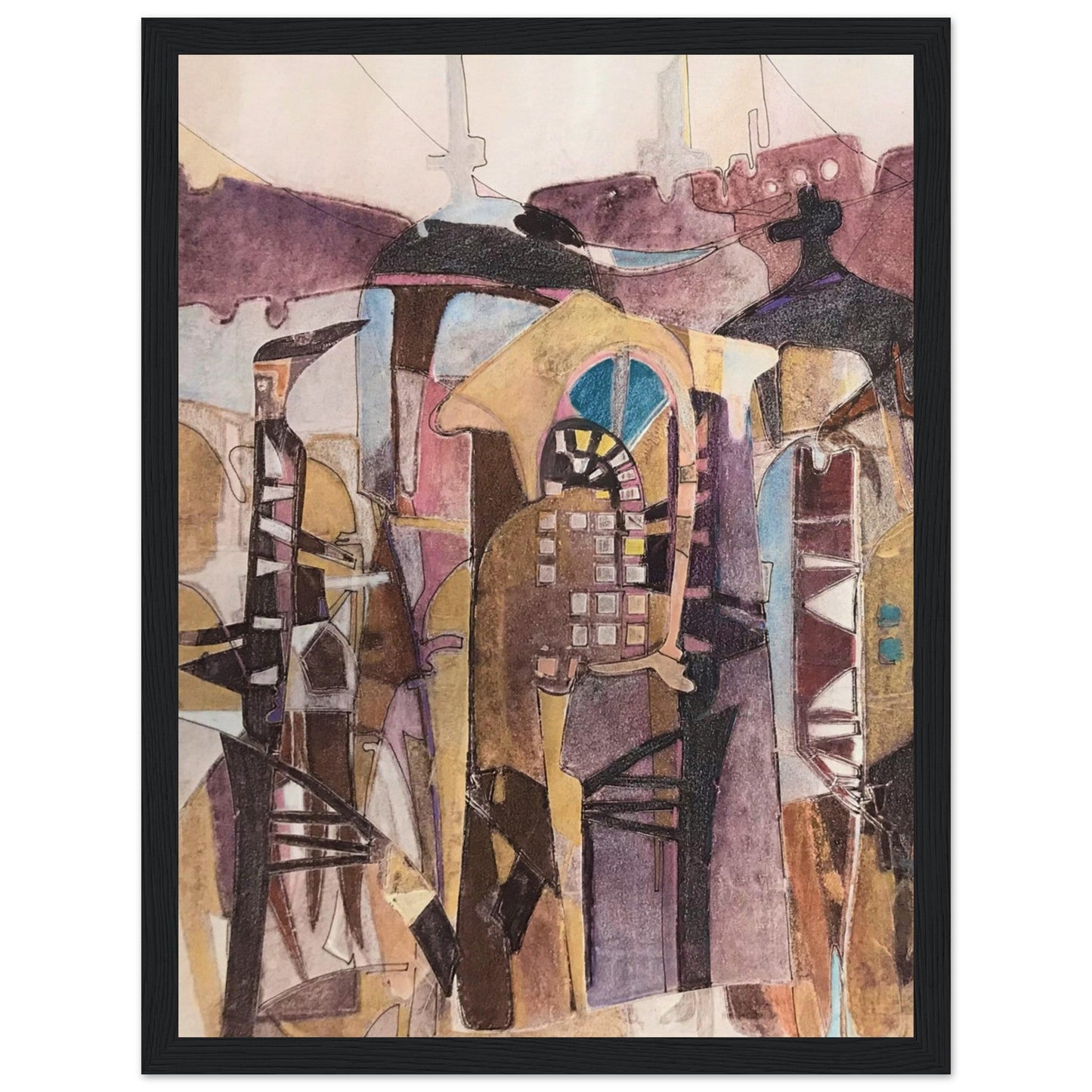 'San Francisco De Asis #1' Abstract I 12x16 inch Wooden Framed Art Print  I Original Artwork by American Artist Barbara Cleary