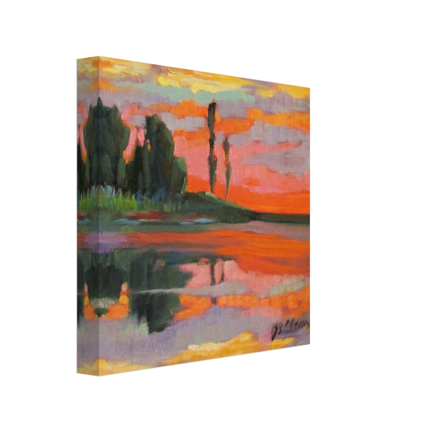 'Dawning of a New Day' I 8x8 inch Canvas Art Print I Original Artwork by American Artist Barbara Cleary