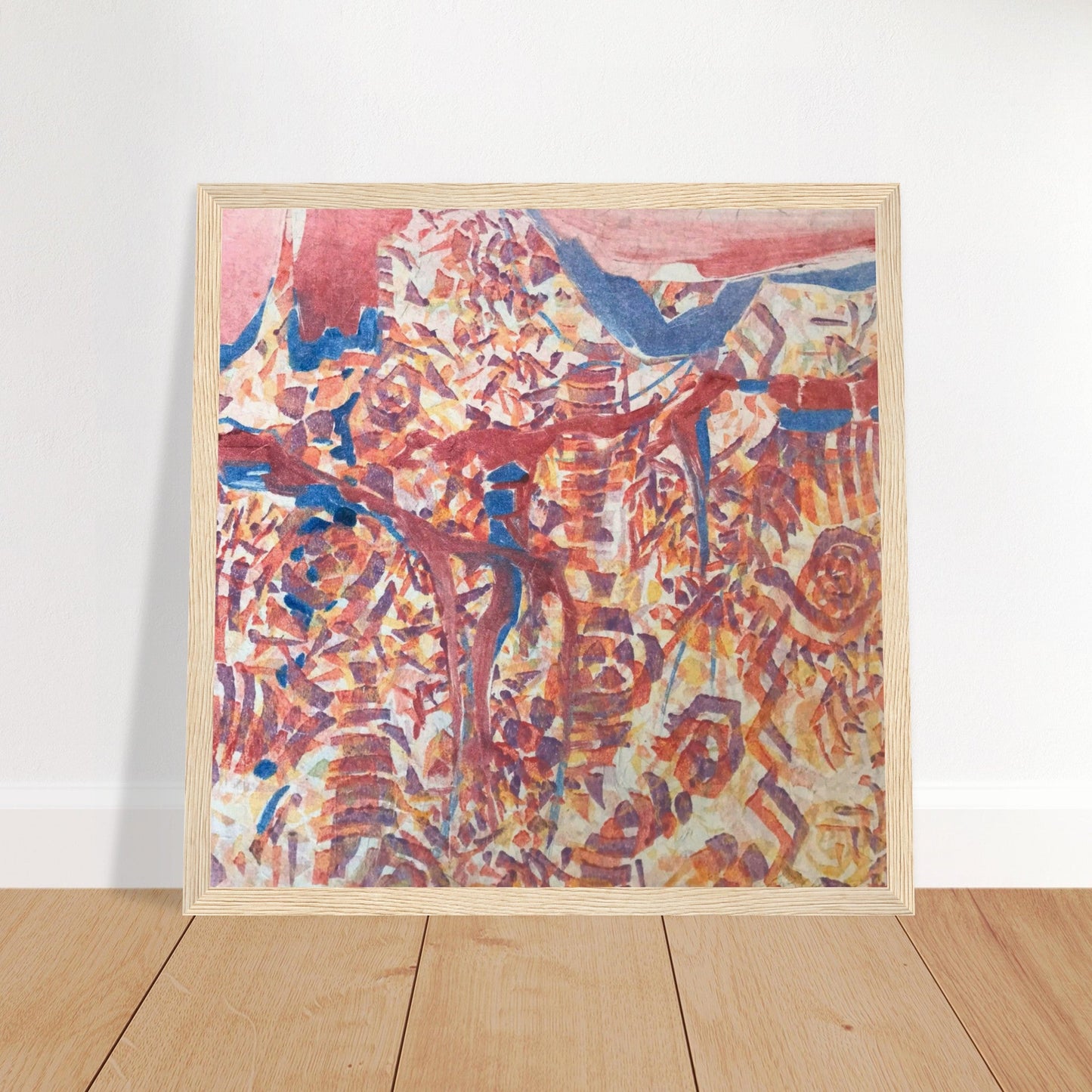 'Abstract Fusion' Abstract I 12x12 Wooden Framed Art Print | Original Artwork by American Artist Barbara Cleary