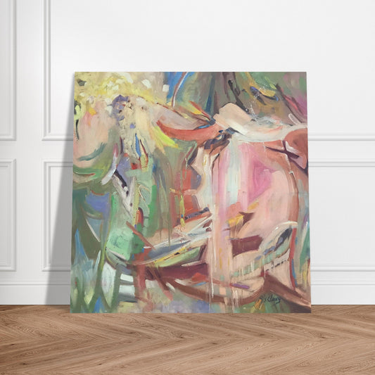 'All Seasons' Abstract I 16x16 Museum-Quality Matte Paper Poster | Original Artwork by American Artist Barbara Cleary