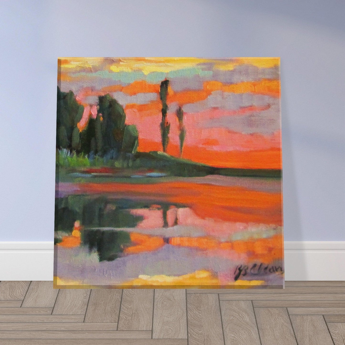 'Dawning of a New Day' I 8x8 inch Canvas Art Print I Original Artwork by American Artist Barbara Cleary
