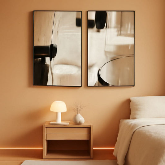 Black Brown Contemporary Abstract Canvas Wall Artwork