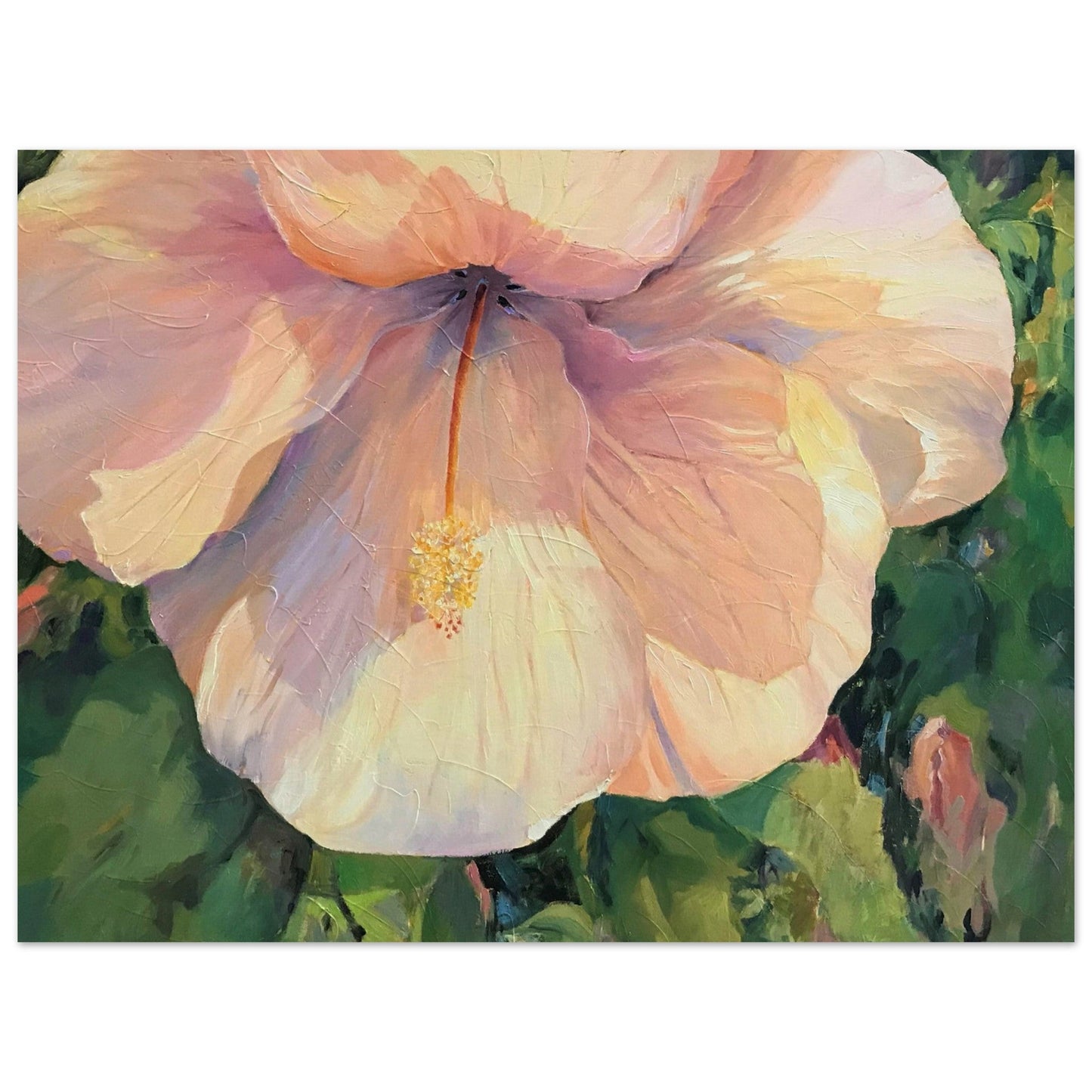 'Hibiscus' Floral I 18x24 Museum-Quality Matte Paper Poster | Original Artwork by American Artist Barbara Cleary