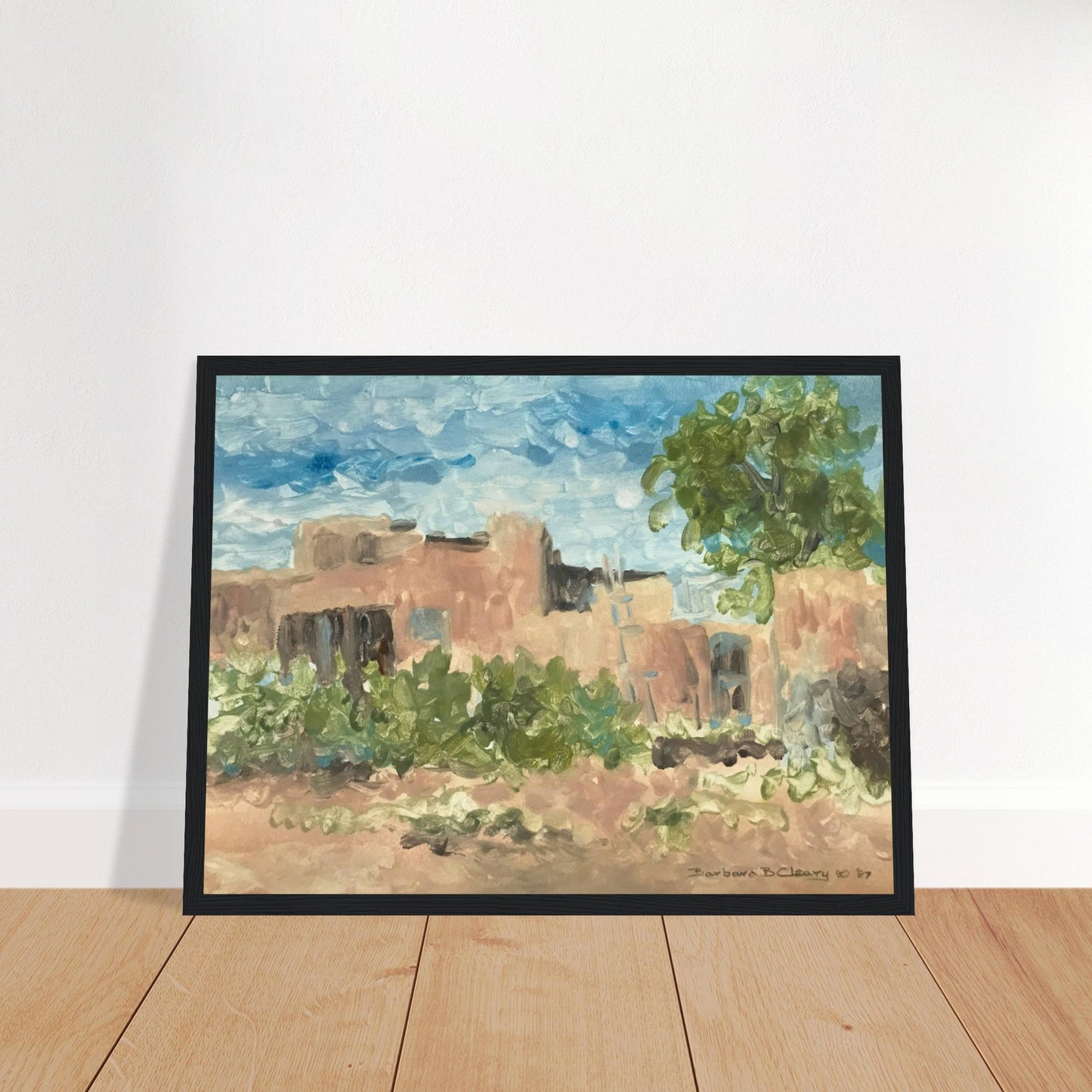 'Adobe Serenity' I 12x16 Wooden Framed Art Print | Original Artwork by American Artist Barbara Cleary