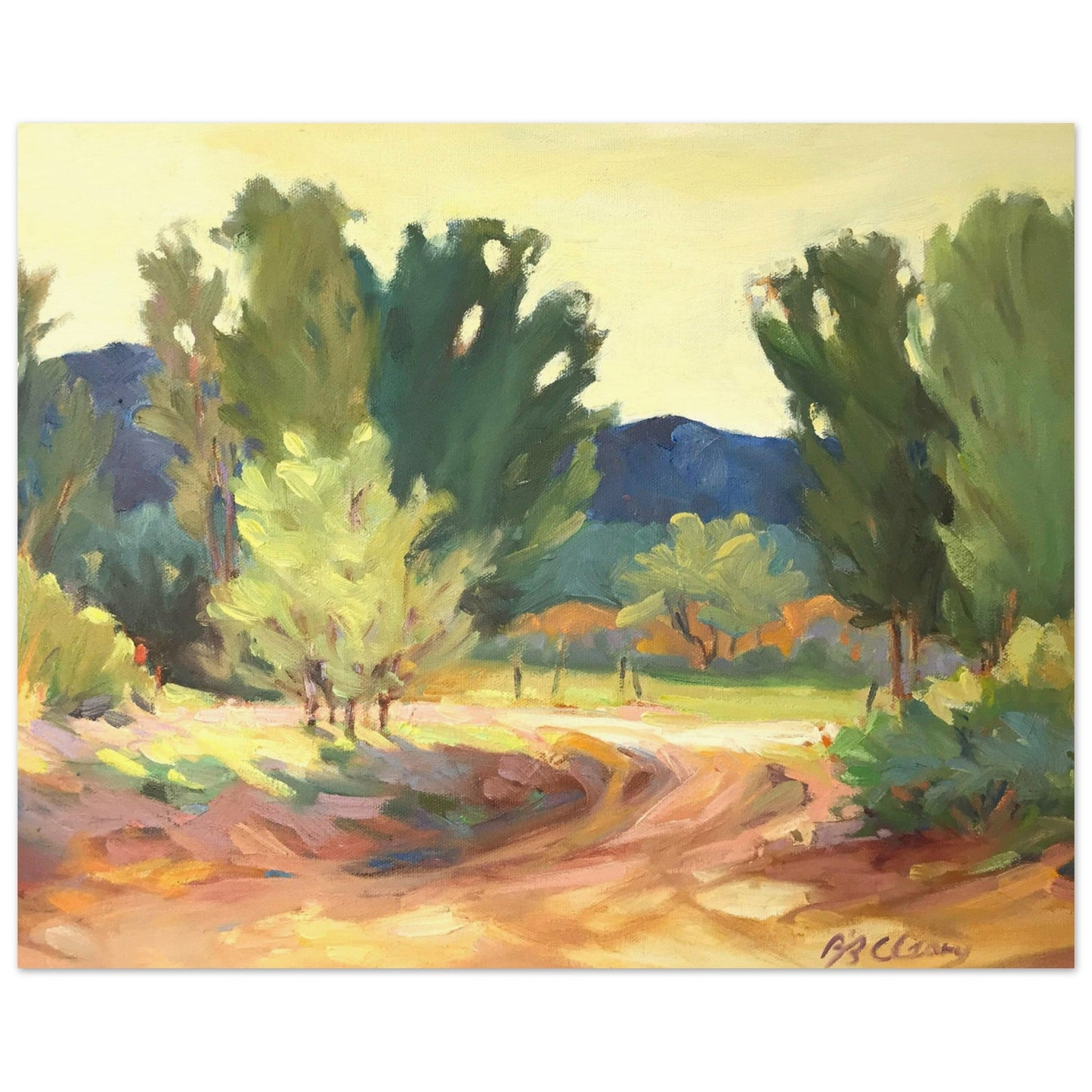 ‘Hacienda Road’ Landscape I 16x20 Museum-Quality Matte Paper Poster | Original Artwork by American Artist Barbara Cleary