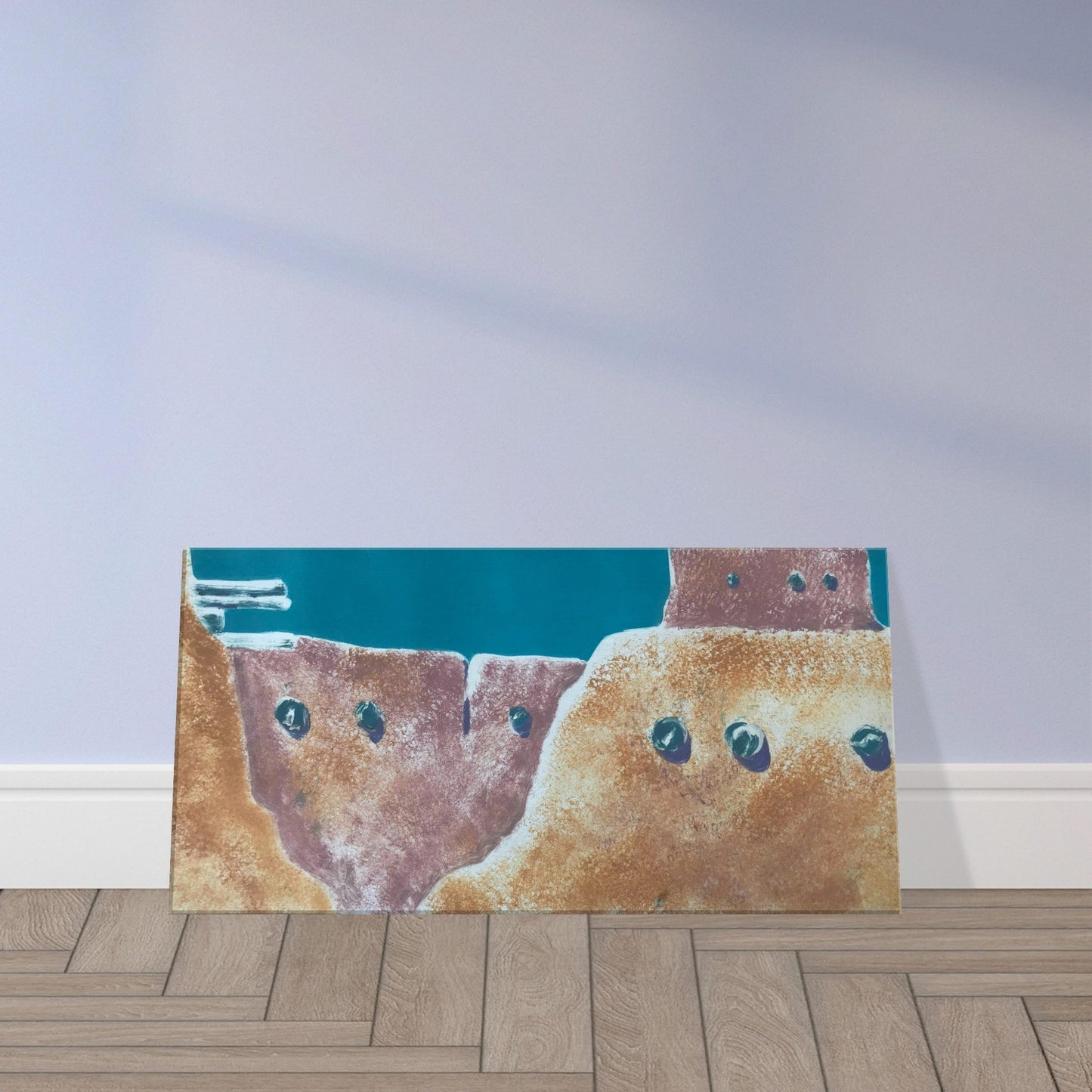 'Pueblo Series 2' Abstract I 12x24 inch Art Print on Canvas I Original Artwork by American Artist Barbara Cleary