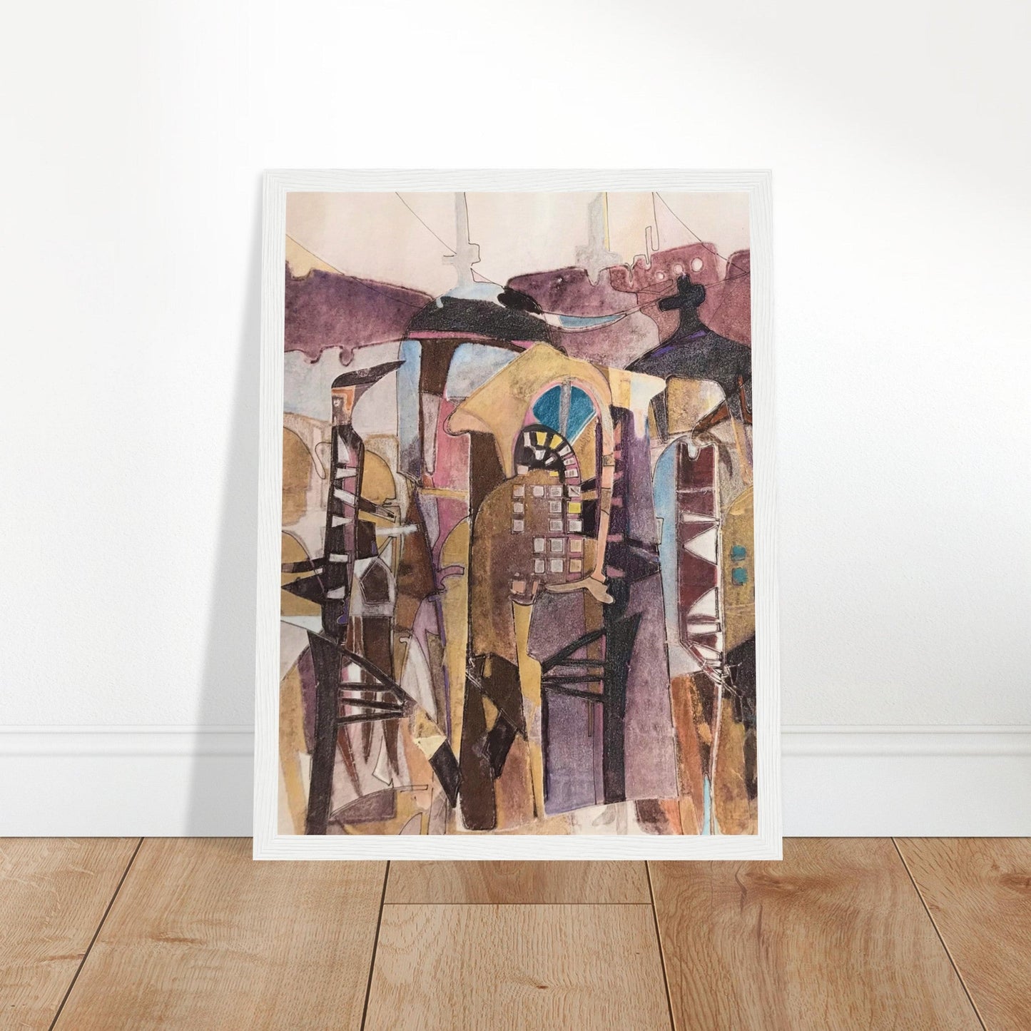 'San Francisco De Asis #1' Abstract I 12x16 inch Wooden Framed Art Print  I Original Artwork by American Artist Barbara Cleary