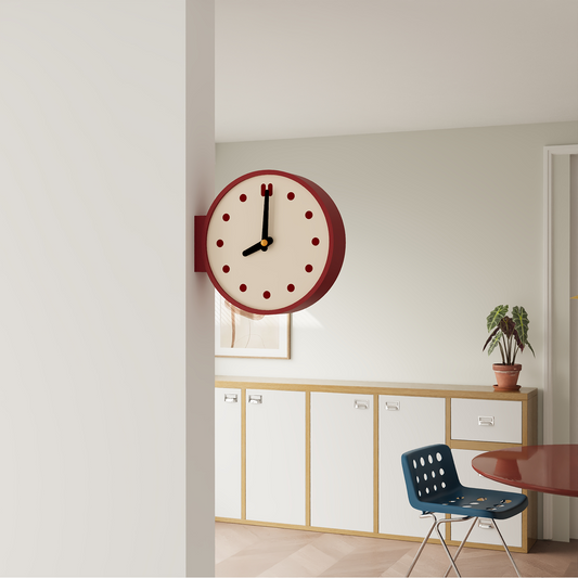 Corner View Double-Sided Clock