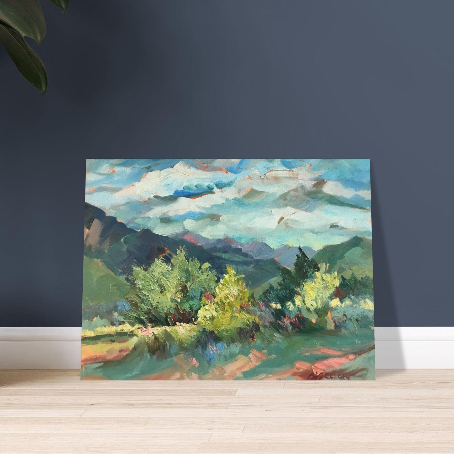 'Pueblo Lands Plein Air' Landscape I 18x24 Museum-Quality Matte Paper Poster | Original Artwork by American Artist Barbara Cleary