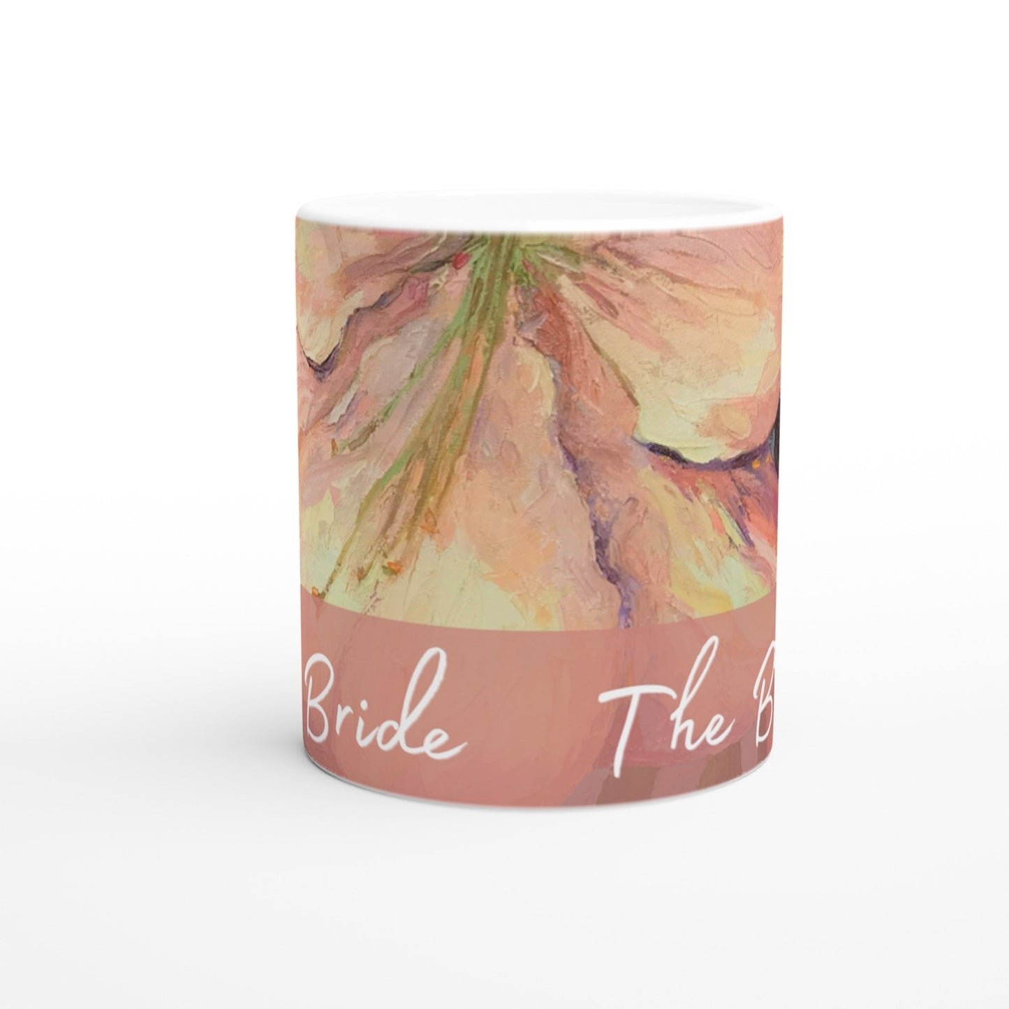 'Bride' 11oz White Ceramic Mug | Bridal Collection with 'Amaryllis' Artwork by American Artist Barbara Cleary
