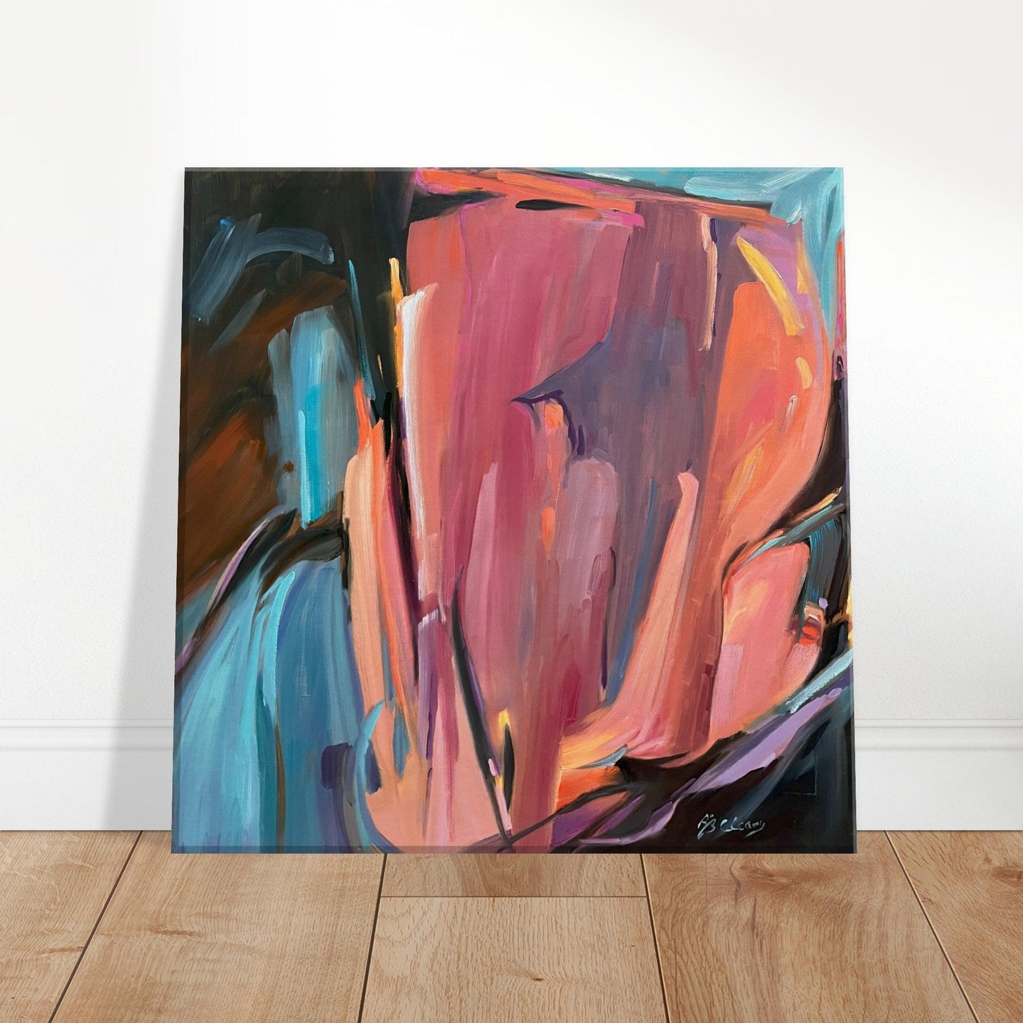 ‘Colorscape' Abstract I 12x12 inch Art Print on Canvas I Original Artwork by American Artist Barbara Cleary