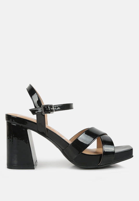 Baxter Criss Cross Block Heels Sandals