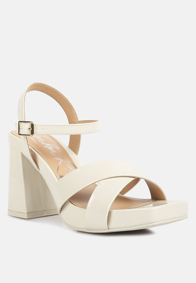 Baxter Criss Cross Block Heels Sandals
