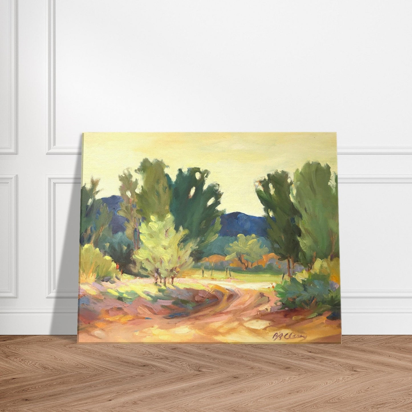 'Hacienda Road' Landscape I 16x20 inch Art Print on Canvas I Original Artwork by American Artist Barbara Cleary