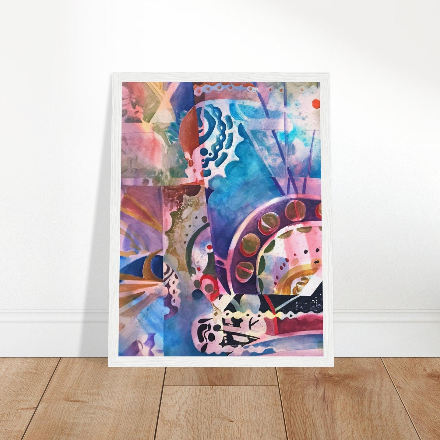 'Kaleidoscope' Abstract I 12x16 inch Wooden Framed Art Print  I Original Artwork by American Artist Barbara Cleary