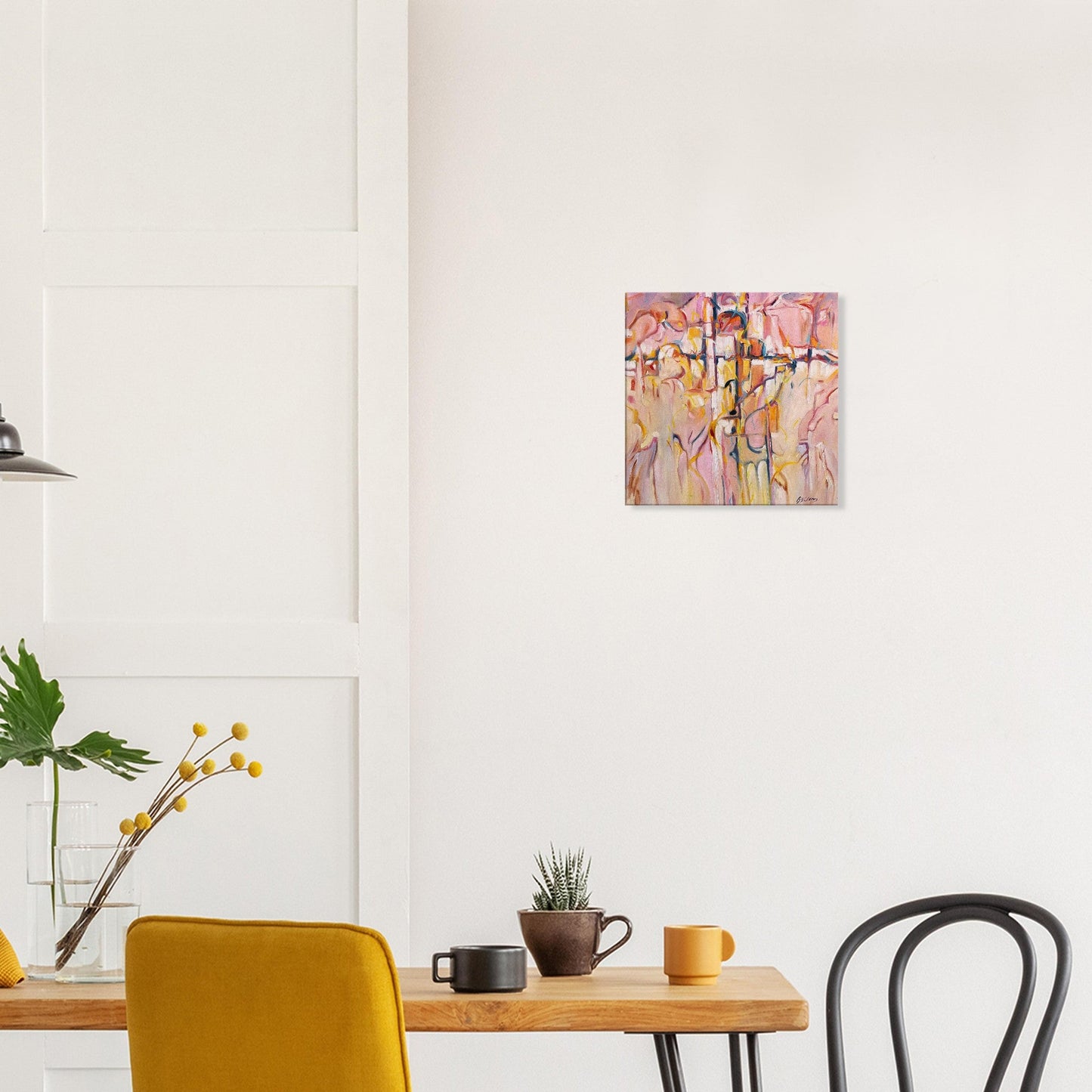 'Abstract Pueblo' Abstract 16x16 inch Print on Canvas I Artwork by American Artist Barbara Cleary