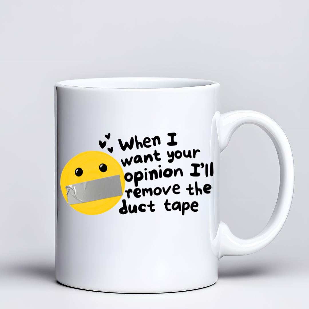 Snarky Duck Tape Smile Face Coffee Mug