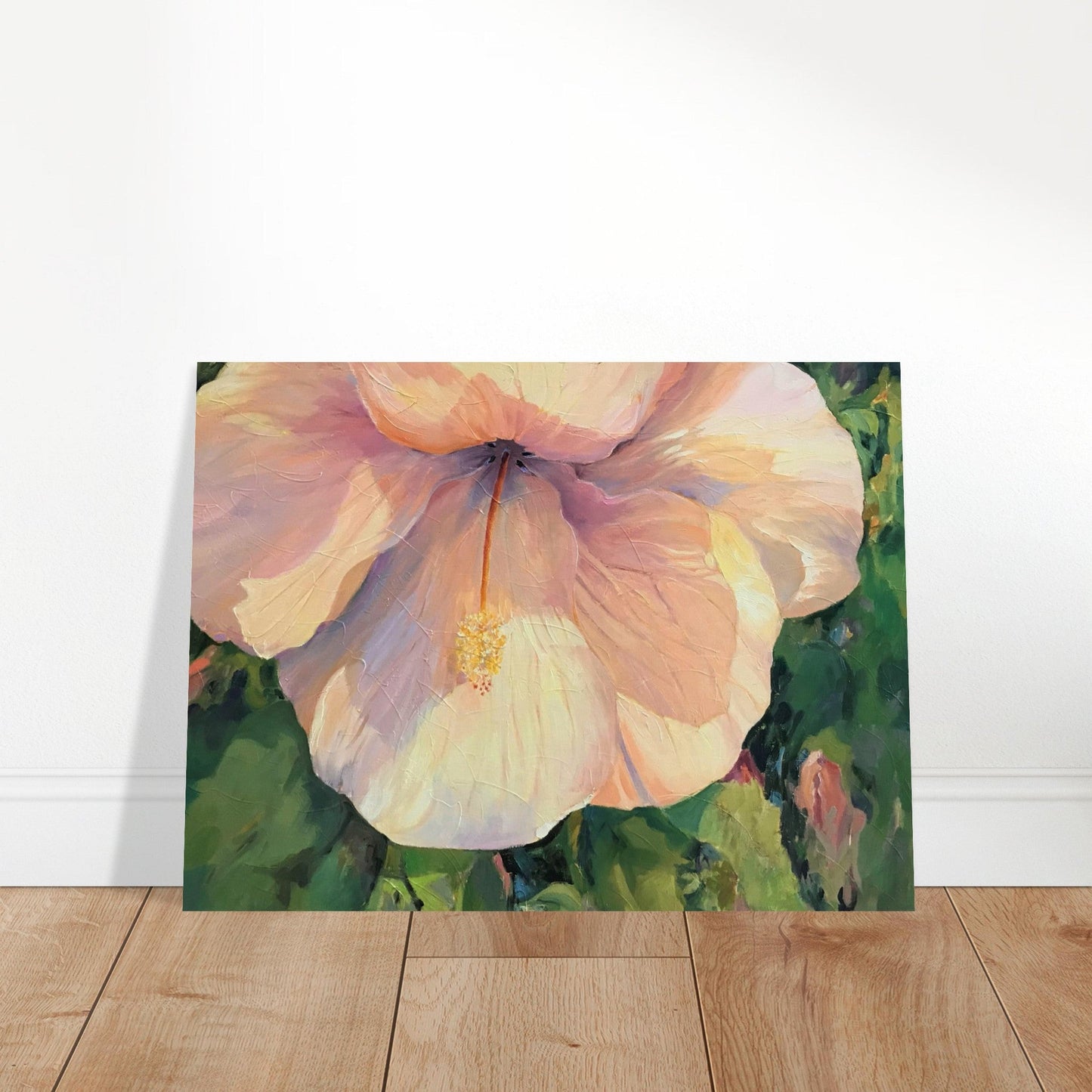 'Hibiscus' Floral I 18x24 Museum-Quality Matte Paper Poster | Original Artwork by American Artist Barbara Cleary