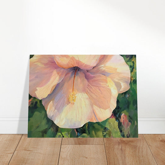 'Hibiscus' Floral I 18x24 Museum-Quality Matte Paper Poster | Original Artwork by American Artist Barbara Cleary