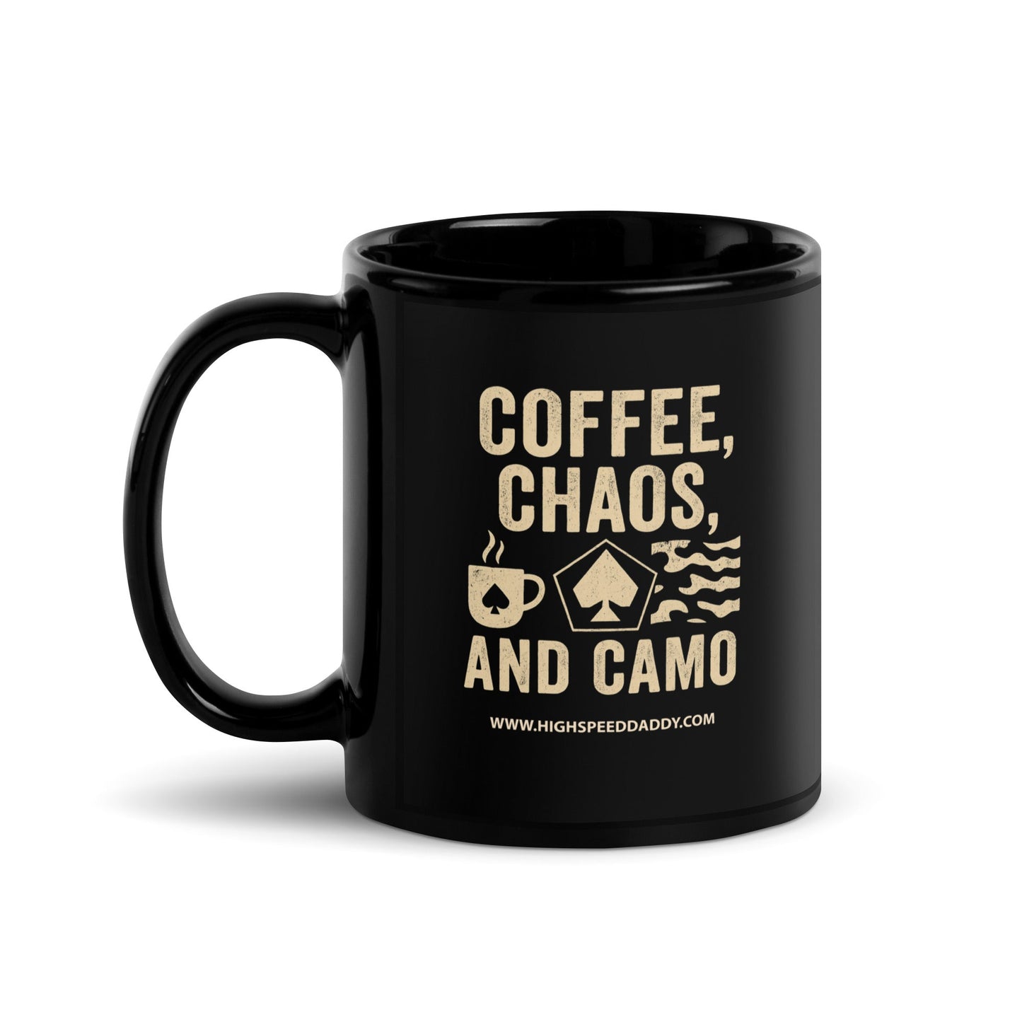 Coffee Chaos And Camo Glossy Mug