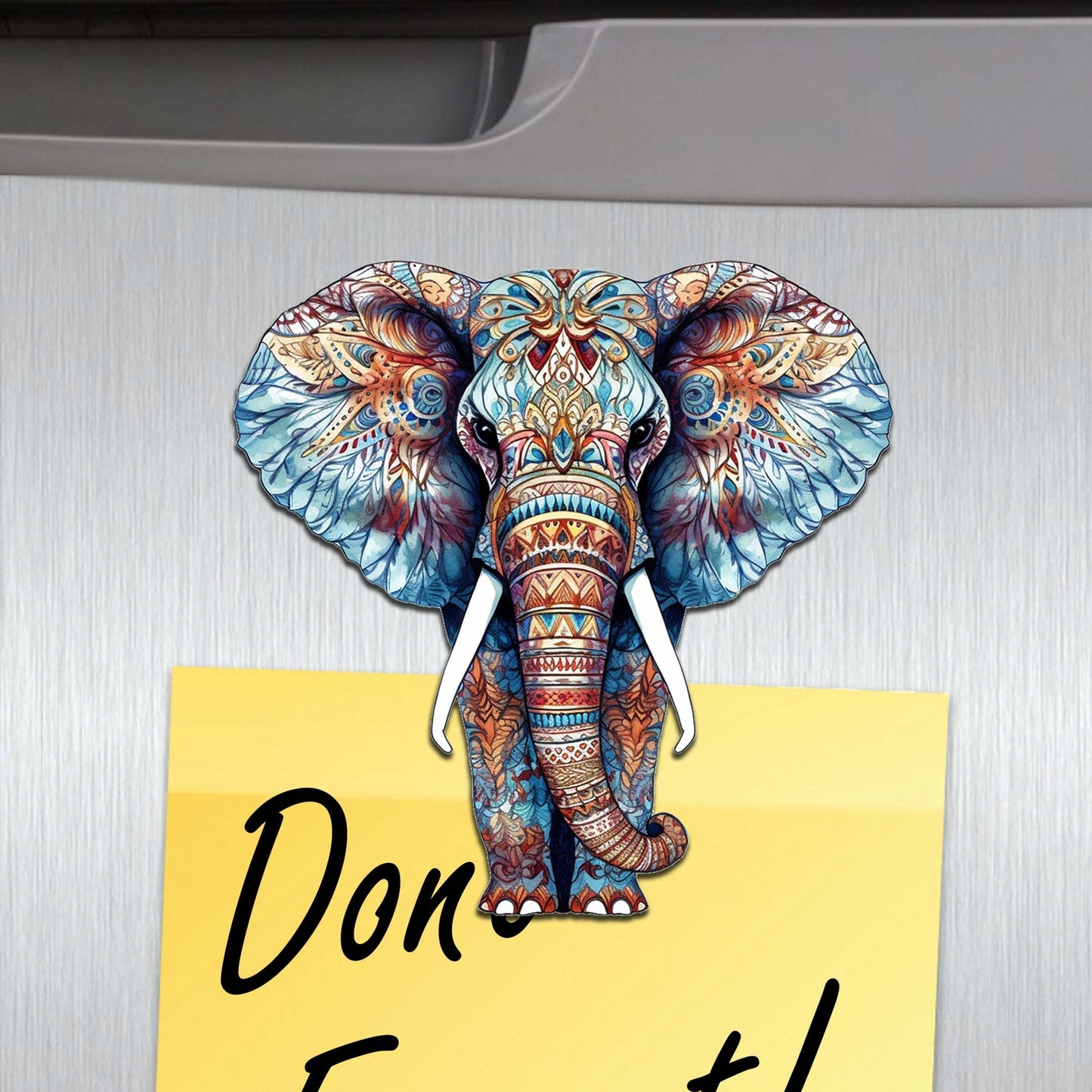 Elephants Decorative Eco Wood Magnets Set of 6 by G. Debrekht - Wildlife Decor - 8090036G-S6
