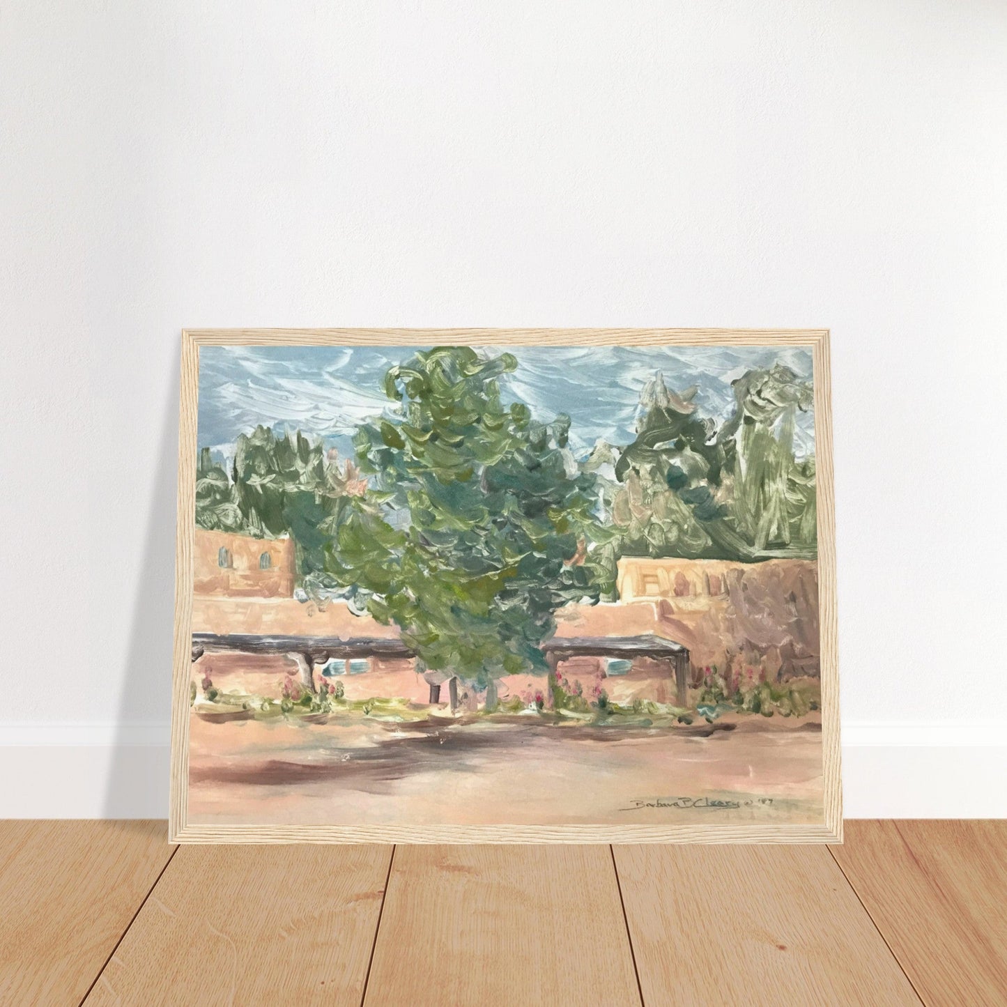 'Adobe Serenity 2' I 12x16 Wooden Framed Art Print | Original Artwork by American Artist Barbara Cleary