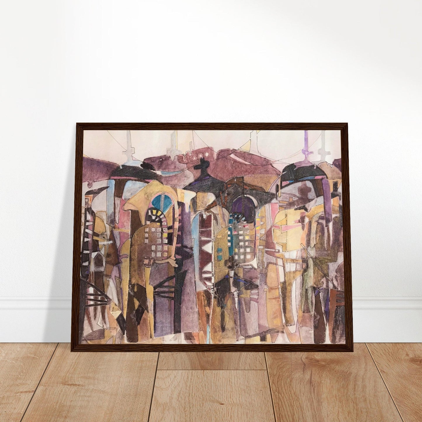 'San Francisco De Asis' Abstract I 16x20 inch Wooden Framed Art Print  I Original Artwork by American Artist Barbara Cleary