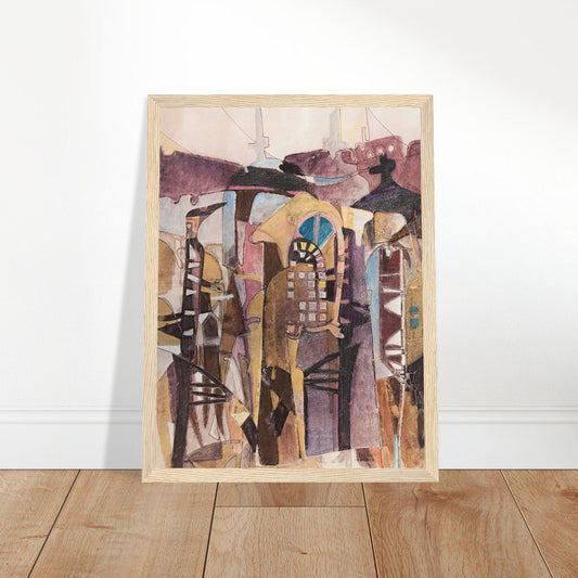'San Francisco De Asis #1' Abstract I 12x16 inch Wooden Framed Art Print  I Original Artwork by American Artist Barbara Cleary