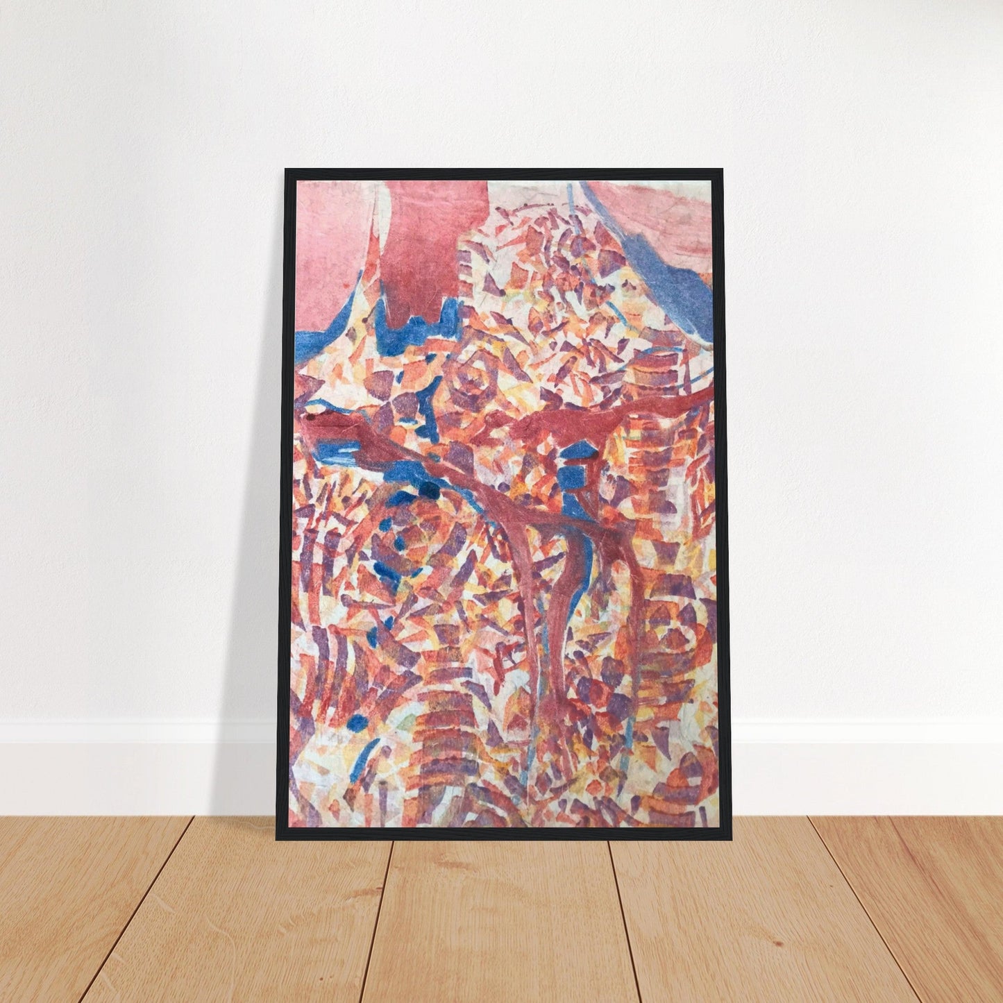 'Abstract Fusion' Abstract I 16x24 Wooden Framed Art Print | Original Artwork by American Artist Barbara Cleary