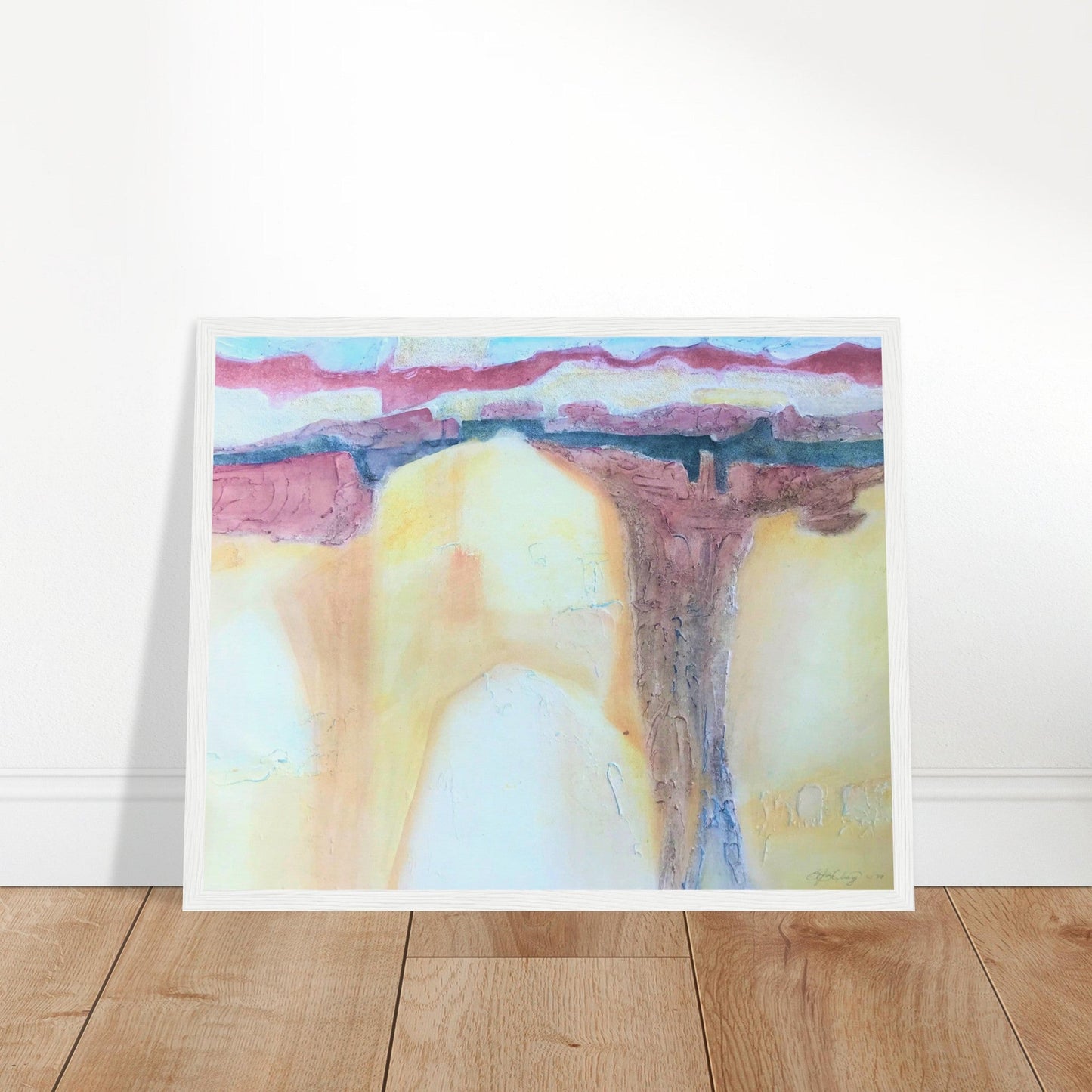 'Southwest Mixed Media' Abstract I 16x20 inch Wooden Framed Art Print  I Original Artwork by American Artist Barbara Cleary