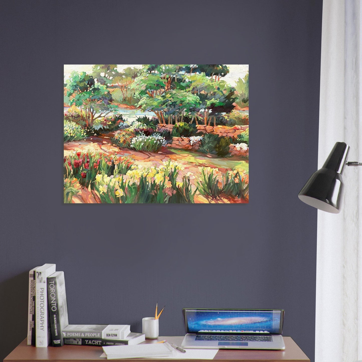 'Garden Serenity' Floral I 24x32 Museum-Quality Matte Paper Poster | Original Artwork by American Artist Barbara Cleary