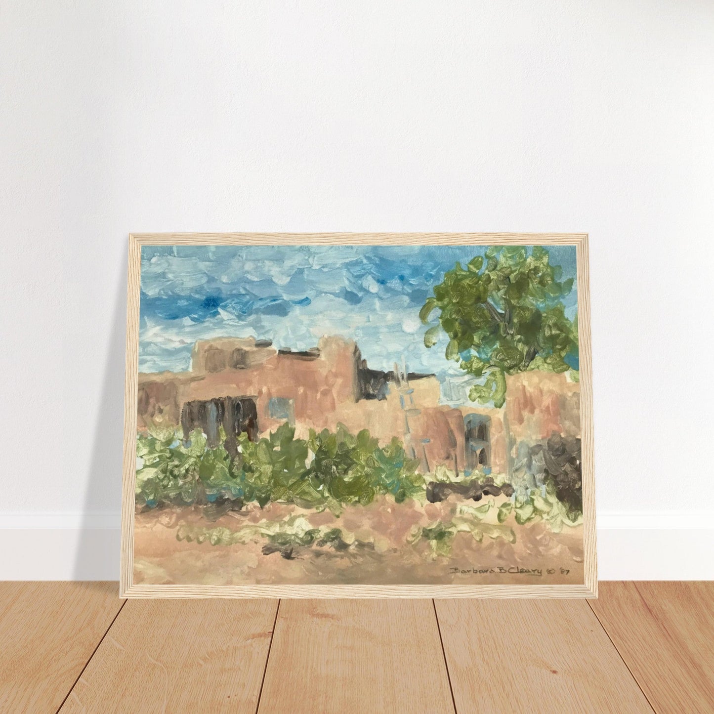 'Adobe Serenity' I 12x16 Wooden Framed Art Print | Original Artwork by American Artist Barbara Cleary