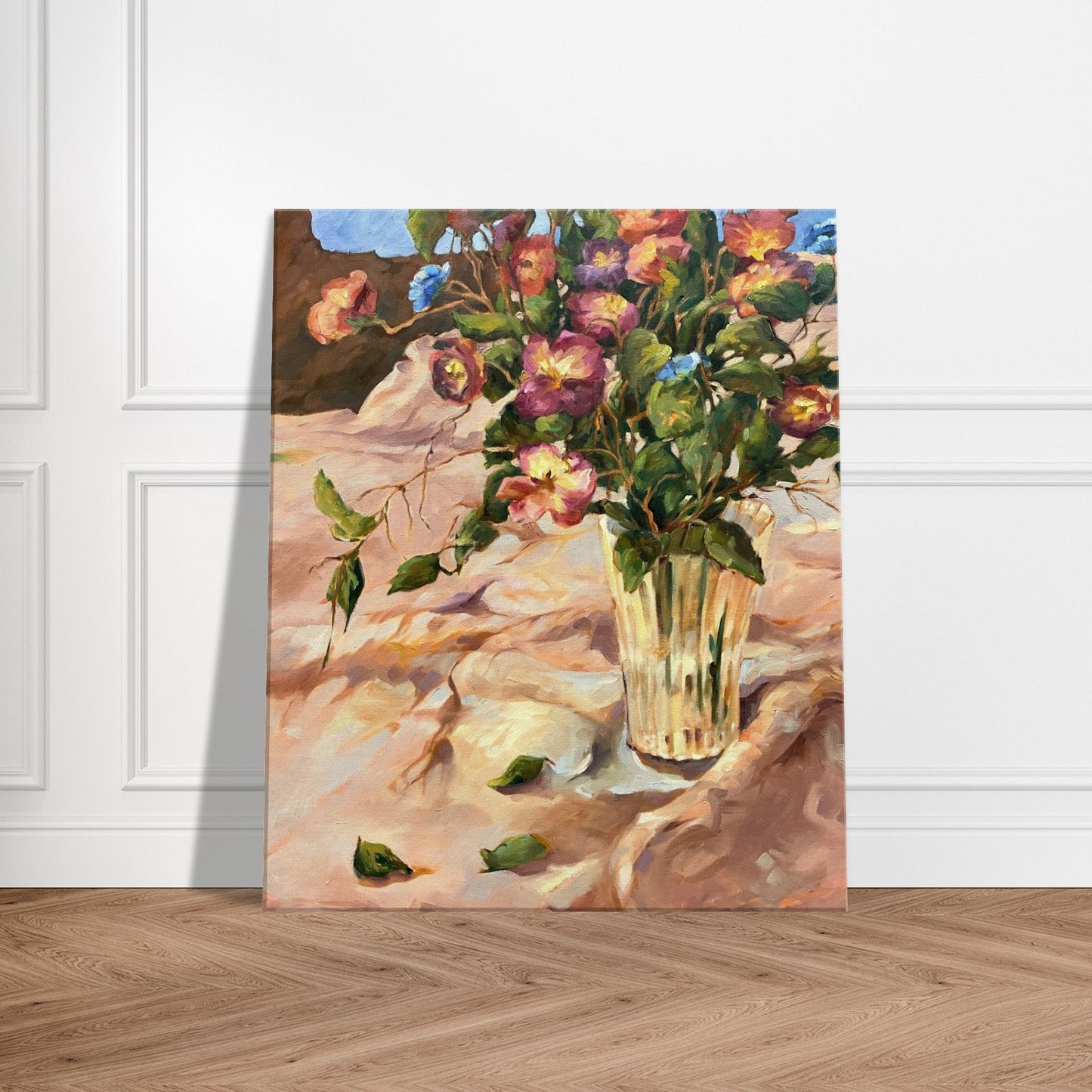 'Blossoms in Bloom" Still Life Floral I 20x24 inch Art Print on Canvas I Original Artwork by American Artist Barbara Cleary