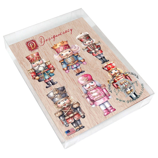 Nutcrackers Decorative Eco Wood Magnets Set of 6 by G. Debrekht - Christmas Decor - 8090008G-S6