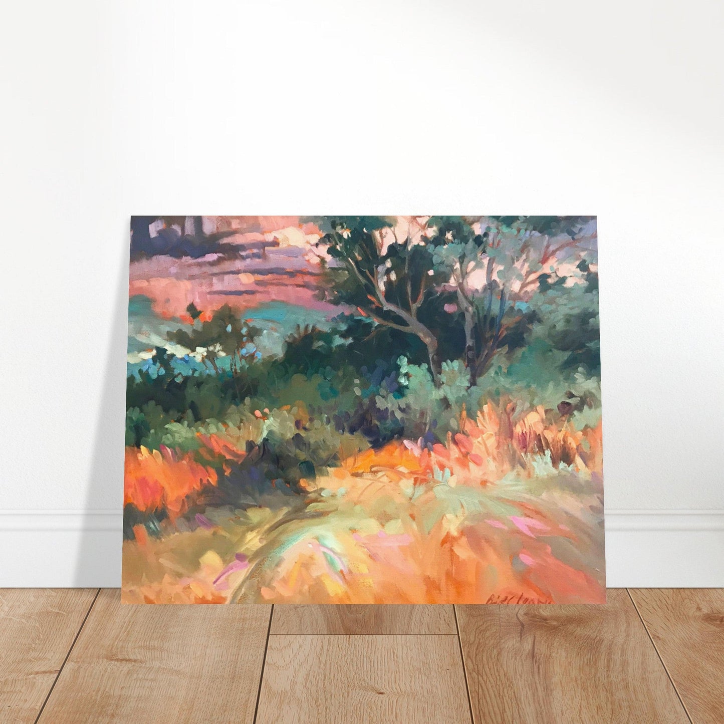 'Blush of Dawn' Landscape I 16x20 Museum-Quality Matte Paper Poster | Original Artwork by American Artist Barbara Cleary