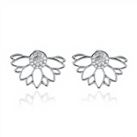 Crystal Earrings -Silver