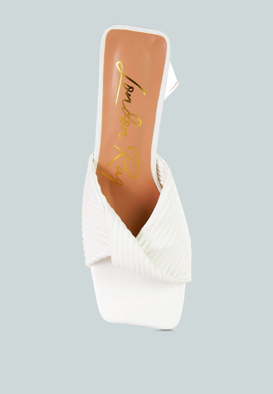 Cupid Kiss Pleated Twist Strap Sandals