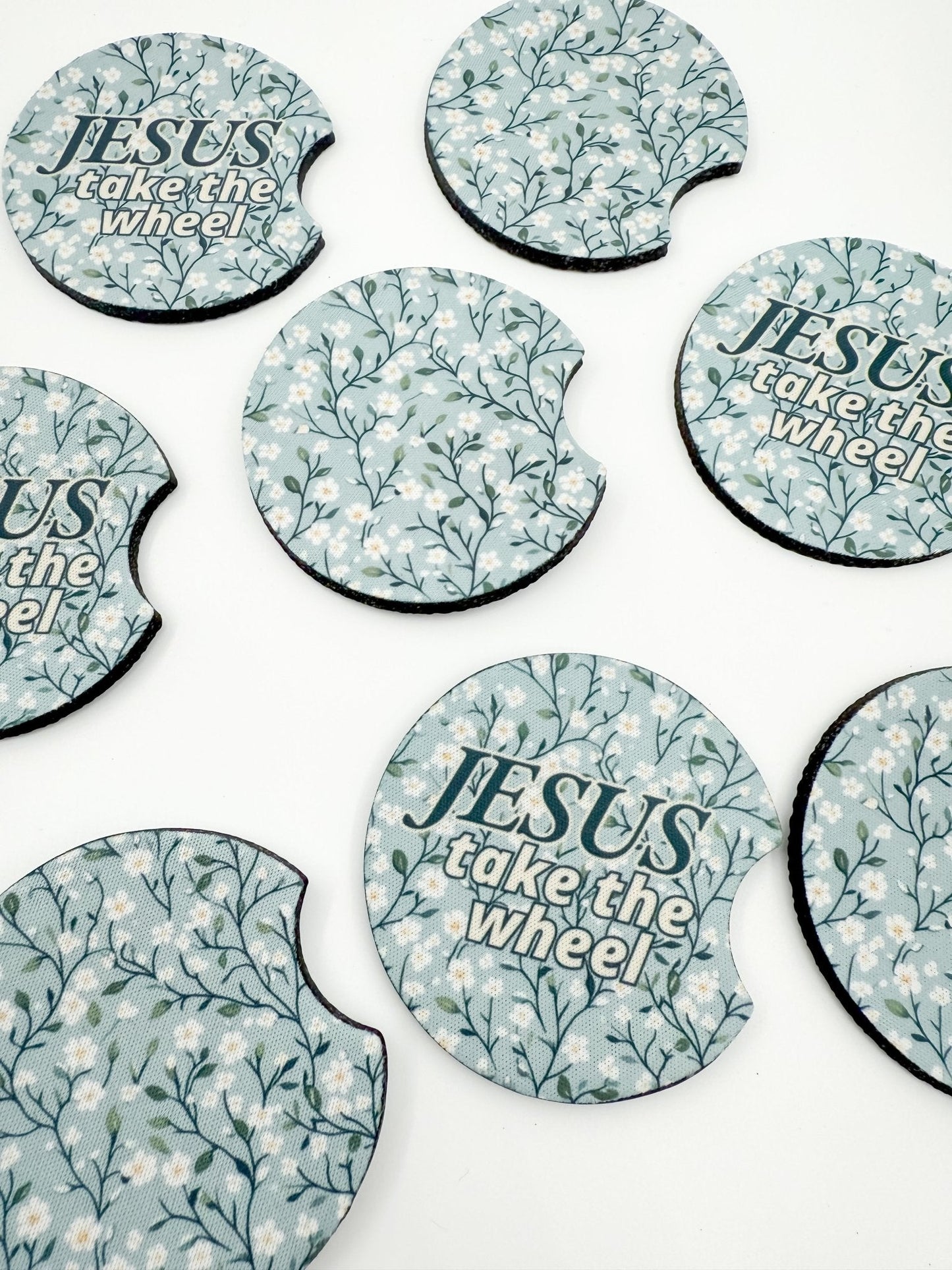 Cute Car Coasters - Set of 2 | Jesus Take the Wheel