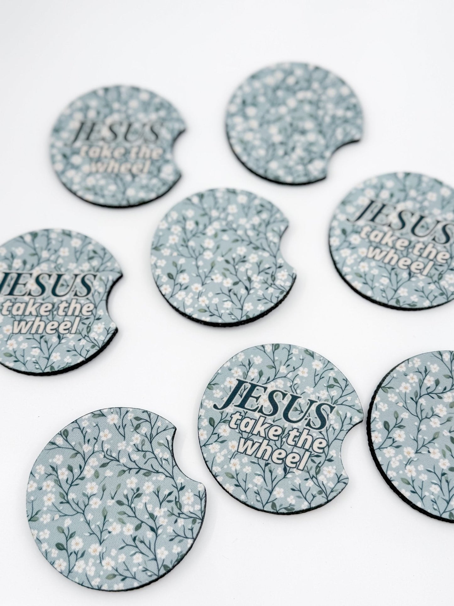 Cute Car Coasters - Set of 2 | Jesus Take the Wheel