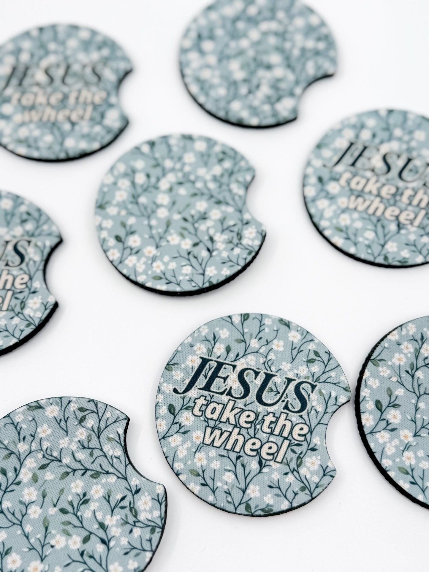 Cute Car Coasters - Set of 2 | Jesus Take the Wheel