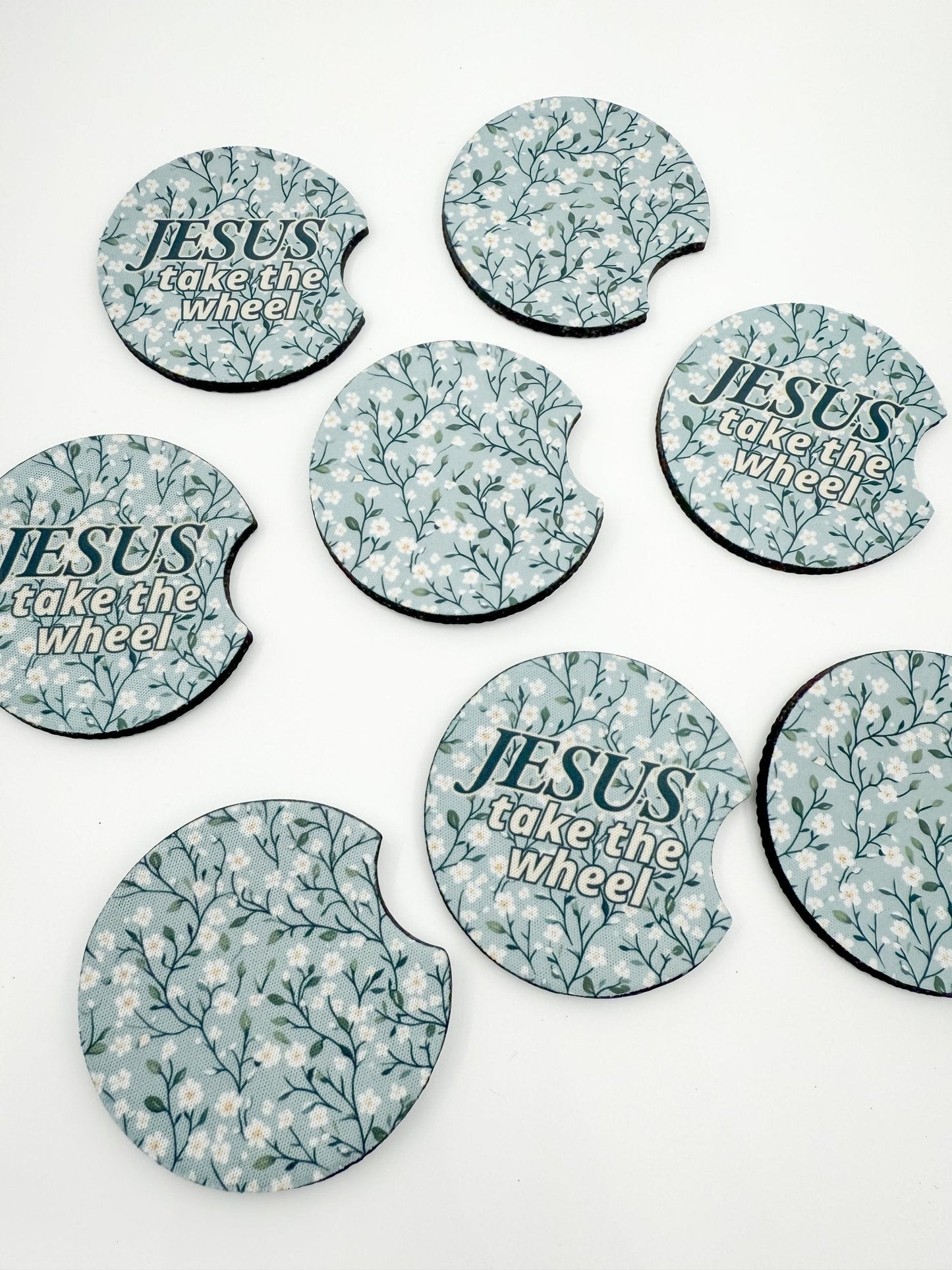 Cute Car Coasters - Set of 2 | Jesus Take the Wheel